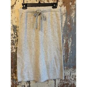 J. Crew sweater skirt gray white stripe soft wool blend size Small